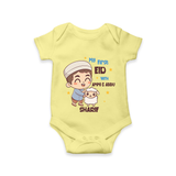 My First Eid Family Special Personalized Romper – Custom Name Print - PASTEL YELLOW - New Born (Chest 14")