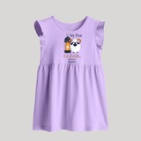 My First Eid with Parents Custom Kids Baby frock – Festive Wear - LILAC - 0 - 3 Months Old (Chest 17")