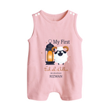 My First Eid with Parents Custom Kids Romper Suit – Festive Wear - BABY PINK - 0 - 5 Months Old (Chest 18")
