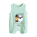 My First Eid with Parents Custom Kids Romper Suit – Festive Wear - MINT GREEN - 0 - 5 Months Old (Chest 18")