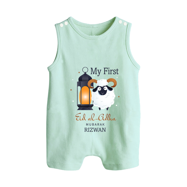 My First Eid with Parents Custom Kids Romper Suit – Festive Wear - MINT GREEN - 0 - 5 Months Old (Chest 18")