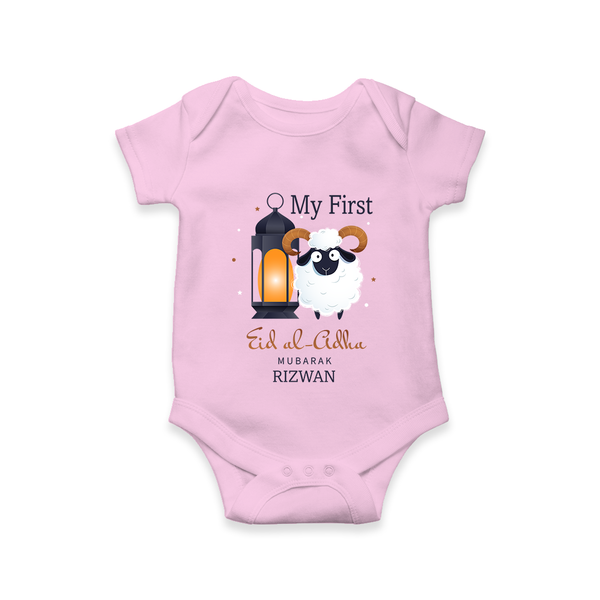 My First Eid with Parents Custom Kids Romper – Festive Wear - BABY PINK - New Born (Chest 14")