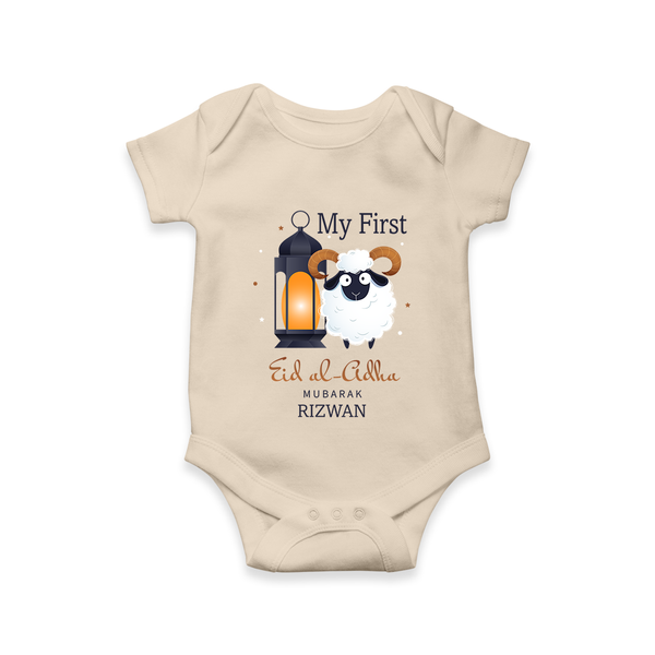 My First Eid with Parents Custom Kids Romper – Festive Wear - IVORY - New Born (Chest 14")