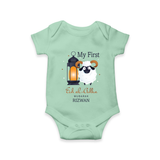 My First Eid with Parents Custom Kids Romper – Festive Wear - MINT GREEN - New Born (Chest 14")