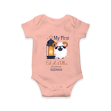 My First Eid with Parents Custom Kids Romper – Festive Wear - PEACH - New Born (Chest 14")