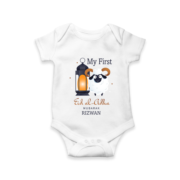 My First Eid with Parents Custom Kids Romper – Festive Wear - WHITE - New Born (Chest 14")