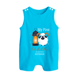 My First Eid with Parents Custom Kids Romper Suit – Festive Wear - SKY BLUE - 0 - 5 Months Old (Chest 18")