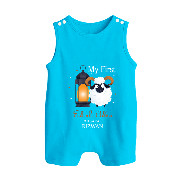 My First Eid with Parents Custom Kids Romper Suit – Festive Wear - SKY BLUE - 0 - 5 Months Old (Chest 18")