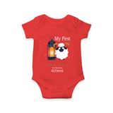 My First Eid with Parents Custom Kids Romper – Festive Wear - RED - New Born (Chest 14")
