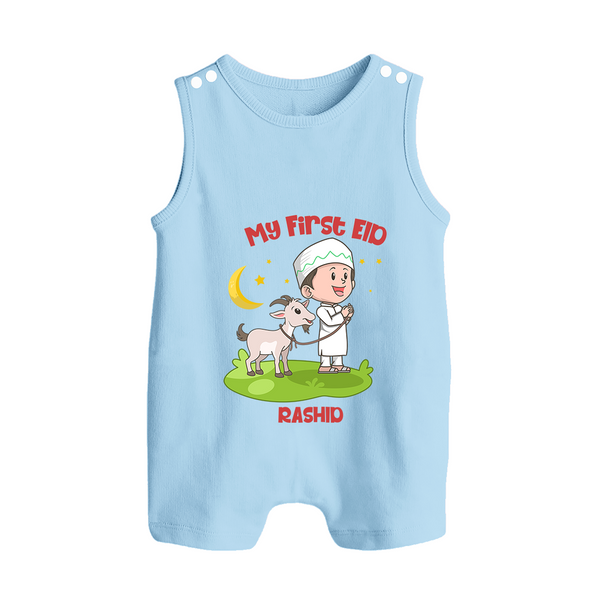 Personalized My First Eid with Ammi & Abbu Romper Suit - BABY BLUE - 0 - 5 Months Old (Chest 18")
