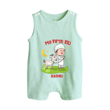 Personalized My First Eid with Ammi & Abbu Romper Suit - MINT GREEN - 0 - 5 Months Old (Chest 18")