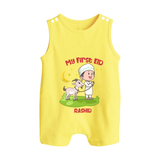 Personalized My First Eid with Ammi & Abbu Romper Suit - PASTEL YELLOW - 0 - 5 Months Old (Chest 18")