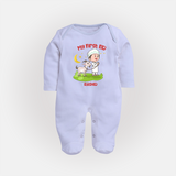 Personalized My First Eid with Ammi & Abbu Fullbody suit - BABY BLUE - New Born (Chest 7.5")