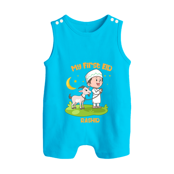 Personalized My First Eid with Ammi & Abbu Romper Suit - SKY BLUE - 0 - 5 Months Old (Chest 18")