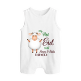 My First Eid Family Theme Kids Romper Suit – Name Printed Festive Outfit - WHITE - 0 - 5 Months Old (Chest 18")