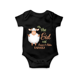 My First Eid Family Theme Kids Romper – Name Printed Festive Outfit - BLACK - New Born (Chest 14")