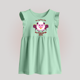Its My First Eid Personalized Baby frock – Sheep Theme - MINT GREEN - 0 - 3 Months Old (Chest 17")