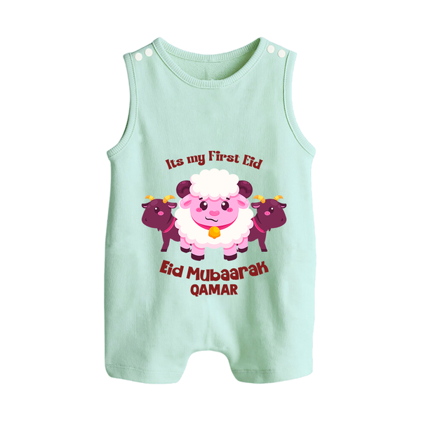 Its My First Eid Personalized Romper Suit – Sheep Theme - MINT GREEN - 0 - 5 Months Old (Chest 18")