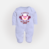 Its My First Eid Personalized Fullbody suit – Sheep Theme - BABY BLUE - New Born (Chest 7.5")
