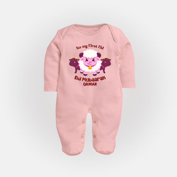 Its My First Eid Personalized Fullbody suit – Sheep Theme - BABY PINK - New Born (Chest 7.5")