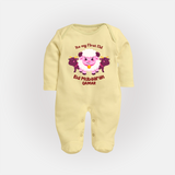 Its My First Eid Personalized Fullbody suit – Sheep Theme - PASTEL YELLOW - New Born (Chest 7.5")