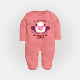 Its My First Eid Personalized Fullbody suit – Sheep Theme - PEACH - New Born (Chest 7.5")