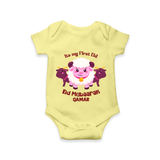 Its My First Eid Personalized Romper – Sheep Theme - PASTEL YELLOW - New Born (Chest 14")