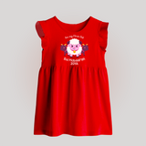 Its My First Eid Personalized Baby frock – Sheep Theme - RED - 0 - 3 Months Old (Chest 17")