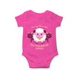 Its My First Eid Personalized Romper – Sheep Theme - HOT PINK - New Born (Chest 14")