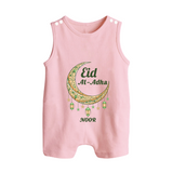 Eid Al-Adha Crescent Moon Personalized  Romper Suit - BABY PINK - 0 - 5 Months Old (Chest 18")