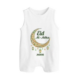 Eid Al-Adha Crescent Moon Personalized  Romper Suit - WHITE - 0 - 5 Months Old (Chest 18")