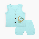 Eid Al-Adha Crescent Moon Personalized  Jabla Set - BABY BLUE - 0 - 3 Months Old (Chest 9.8")