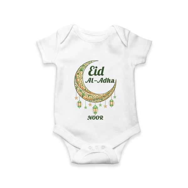 Eid Al-Adha Crescent Moon Personalized  Romper - WHITE - New Born (Chest 14")