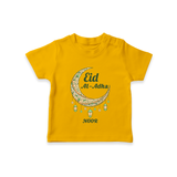 Eid Al-Adha Crescent Moon Personalized  T-Shirt - CHROME YELLOW - 0-5 Months Old (Chest 17")