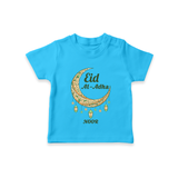 Eid Al-Adha Crescent Moon Personalized  T-Shirt - SKY BLUE - 0-5 Months Old (Chest 17")