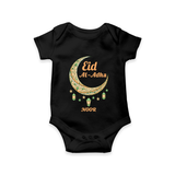 Eid Al-Adha Crescent Moon Personalized  Romper - BLACK - New Born (Chest 14")