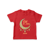 Eid Al-Adha Crescent Moon Personalized  T-Shirt - RED - 0-5 Months Old (Chest 17")
