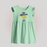 Eid Mubarak Crescent Moon Personalized Kids Baby frock - MINT GREEN - 0 - 3 Months Old (Chest 17")