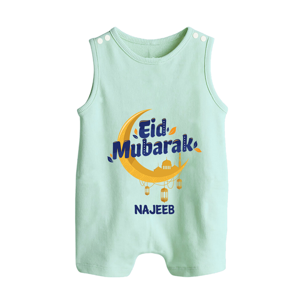 Eid Mubarak Crescent Moon Personalized Kids Romper Suit - MINT GREEN - 0 - 5 Months Old (Chest 18")