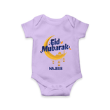 Eid Mubarak Crescent Moon Personalized Kids Romper - LILAC - New Born (Chest 14")