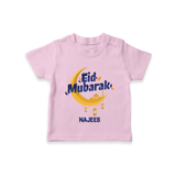 Eid Mubarak Crescent Moon Personalized Kids T-Shirt - BABY PINK - 0-5 Months Old (Chest 17")