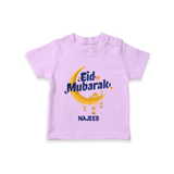 Eid Mubarak Crescent Moon Personalized Kids T-Shirt - LILAC - 0-5 Months Old (Chest 17")