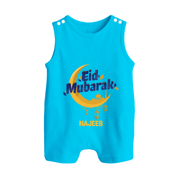 Eid Mubarak Crescent Moon Personalized Kids Romper Suit - SKY BLUE - 0 - 5 Months Old (Chest 18")