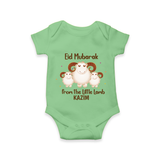 Eid Mubarak Little Lamb Personalized Romper - GREEN - New Born (Chest 14")
