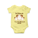 Eid Mubarak Little Lamb Personalized Romper - PASTEL YELLOW - New Born (Chest 14")