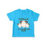 Eid Mubarak Little Lamb Personalized T-Shirt - SKY BLUE - 0-5 Months Old (Chest 17")