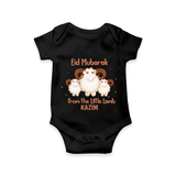 Eid Mubarak Little Lamb Personalized Romper - BLACK - New Born (Chest 14")
