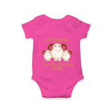 Eid Mubarak Little Lamb Personalized Romper - HOT PINK - New Born (Chest 14")