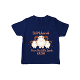 Eid Mubarak Little Lamb Personalized T-Shirt - NAVY BLUE - 0-5 Months Old (Chest 17")