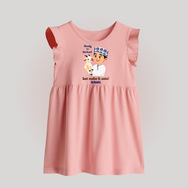 Ready for Qurbani Cute Boy Personalized Kids Baby frock - BABY PINK - 0 - 3 Months Old (Chest 17")